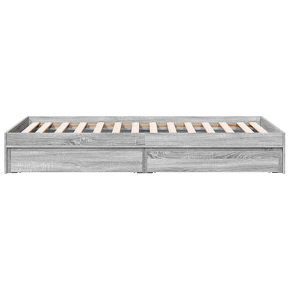 vidaXL Bed Frame with Drawers without Mattress Grey Sonoma 90x190 cm Single