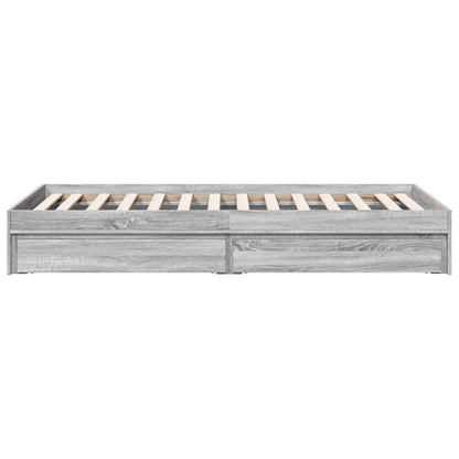 vidaXL Bed Frame with Drawers without Mattress Grey Sonoma 90x190 cm