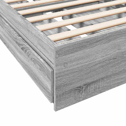 vidaXL Bed Frame with Drawers without Mattress Grey Sonoma 90x190 cm