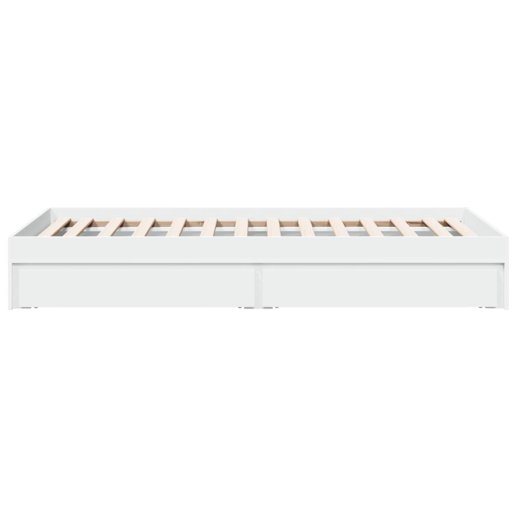 vidaXL Bed Frame with Drawers without Mattress White 75x190 cm Small Single