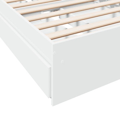 vidaXL Bed Frame with Drawers without Mattress White 75x190 cm Small Single