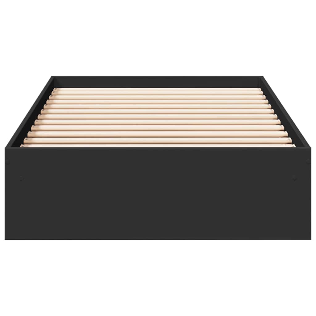 vidaXL Bed Frame with Drawers without Mattress Black 75x190 cm Small Single