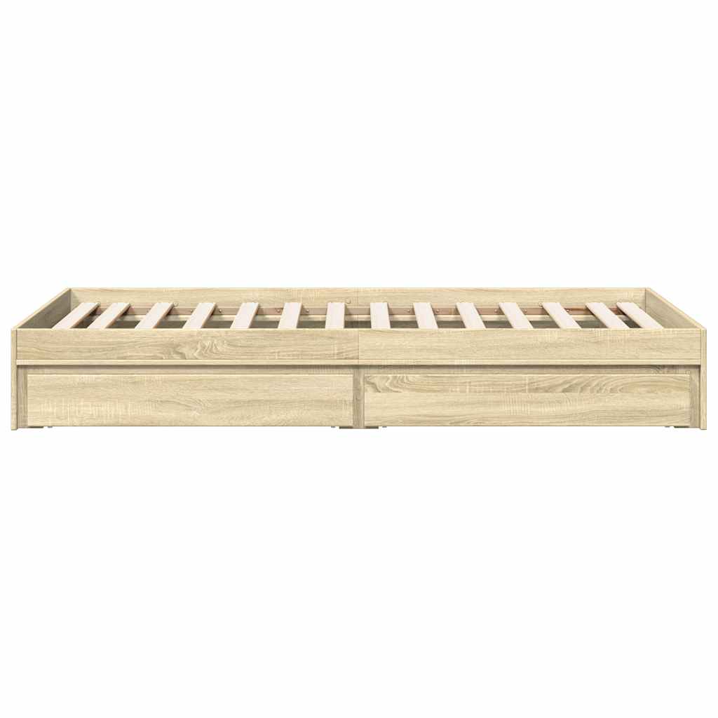 vidaXL Bed Frame with Drawers without Mattress Sonoma Oak 75x190 cm