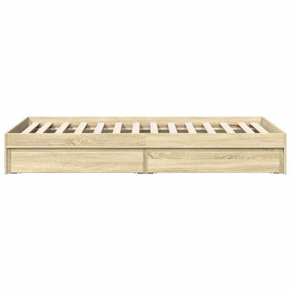vidaXL Bed Frame with Drawers without Mattress Sonoma Oak 75x190 cm