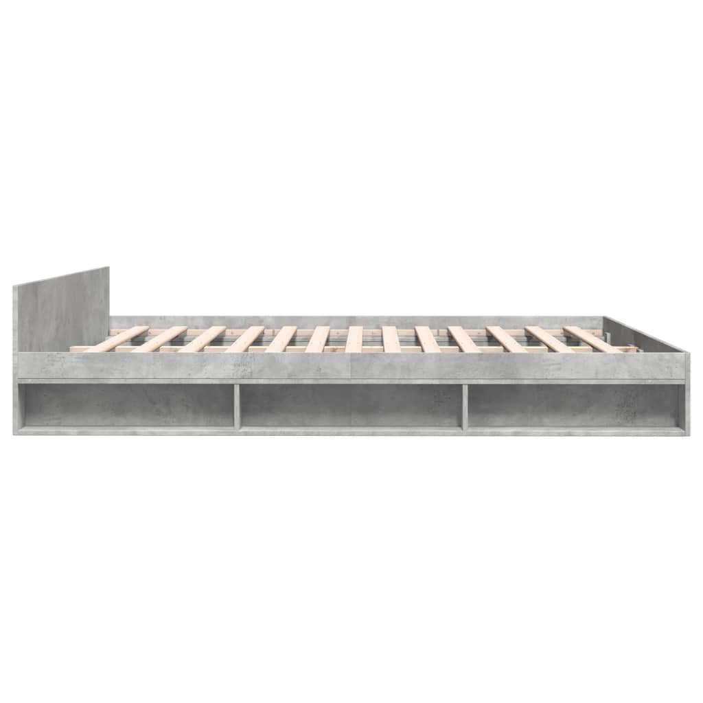 vidaXL Bed Frame with Drawers without Mattress Concrete Grey 200x200 cm