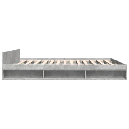 vidaXL Bed Frame with Drawers without Mattress Concrete Grey 200x200 cm
