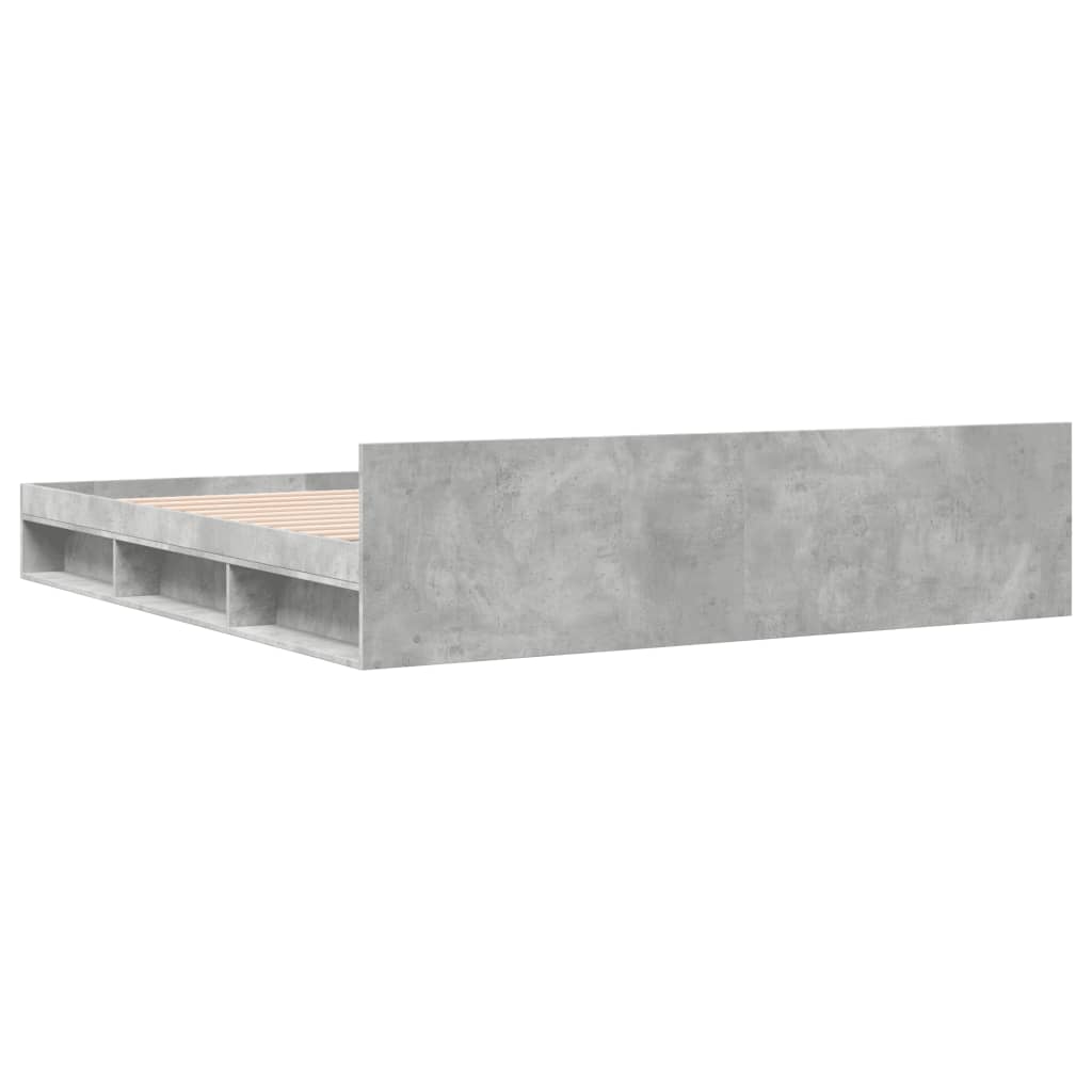 vidaXL Bed Frame with Drawers without Mattress Concrete Grey 200x200 cm