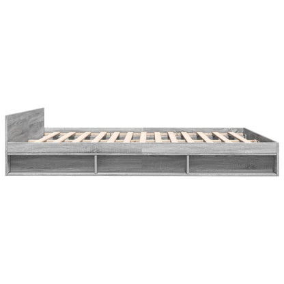 vidaXL Bed Frame with Drawers without Mattress Grey Sonoma 200x200 cm