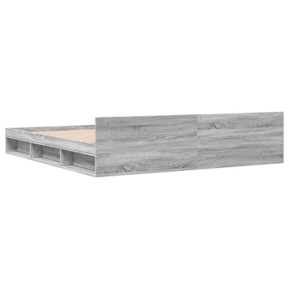 vidaXL Bed Frame with Drawers without Mattress Grey Sonoma 200x200 cm