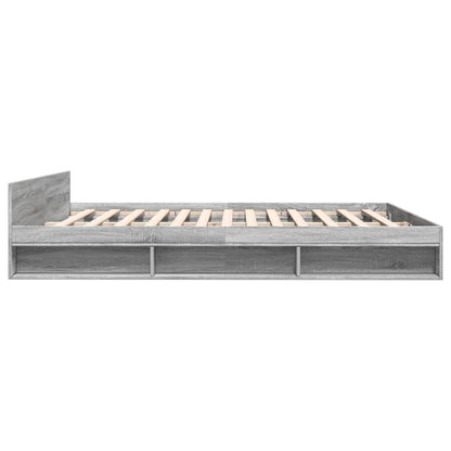 vidaXL Bed Frame with Drawers without Mattress Grey Sonoma 180x200 cm Super King
