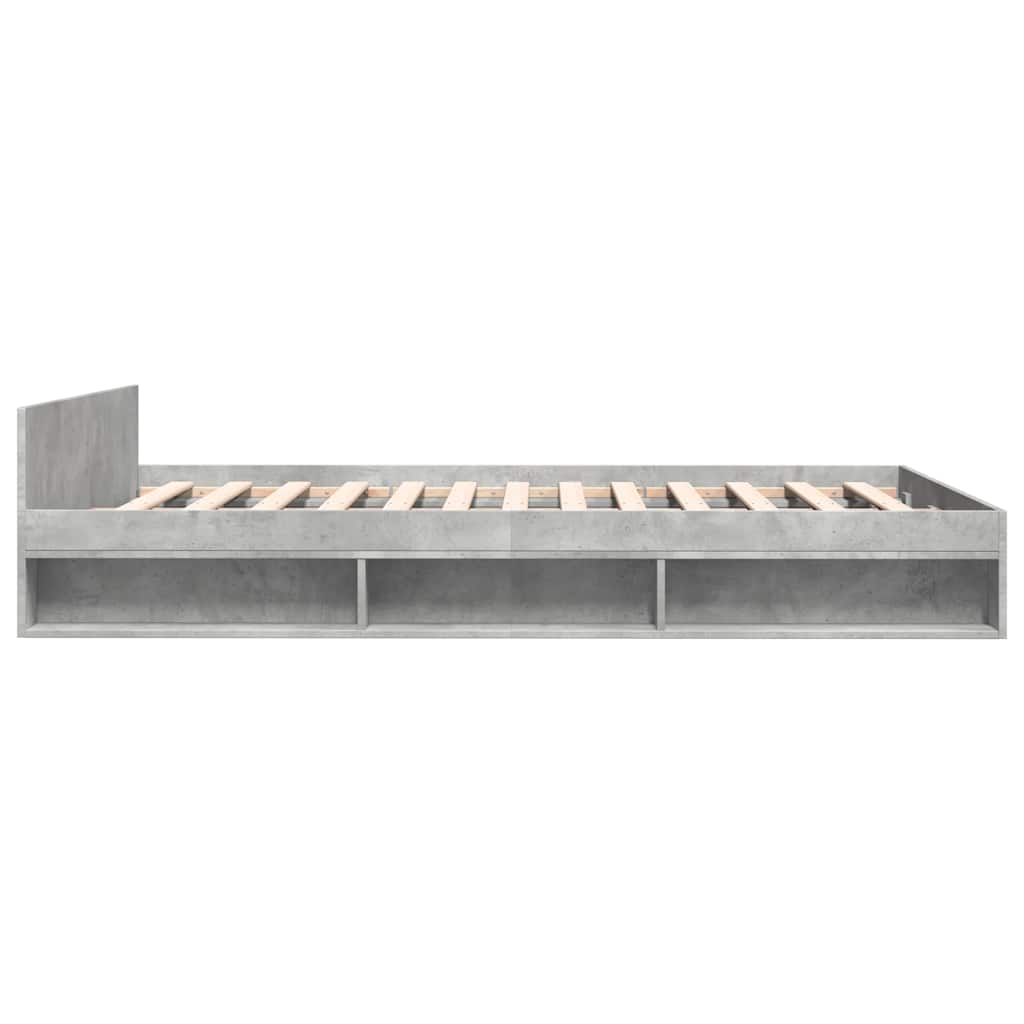 vidaXL Bed Frame with Drawers without Mattress Concrete Grey 160x200 cm