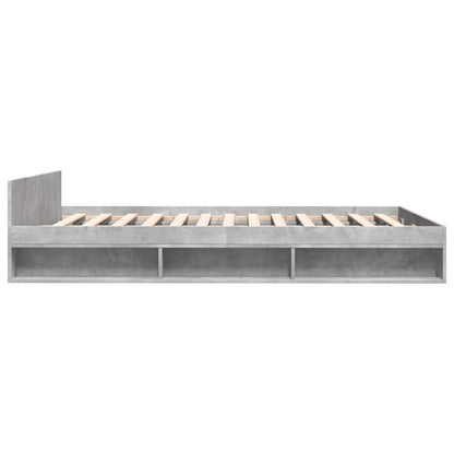 vidaXL Bed Frame with Drawers without Mattress Concrete Grey 160x200 cm