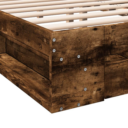 vidaXL Bed Frame with Drawers without Mattress Smoked Oak 160x200 cm