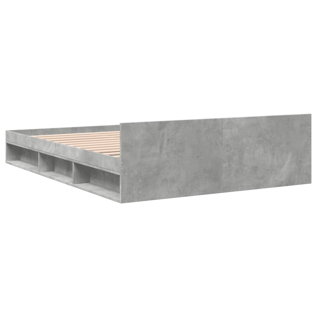 vidaXL Bed Frame with Drawers without Mattress Concrete Grey 150x200 cm King Size