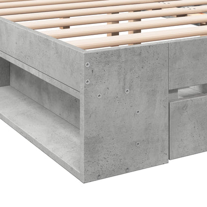 vidaXL Bed Frame with Drawers without Mattress Concrete Grey 150x200 cm King Size