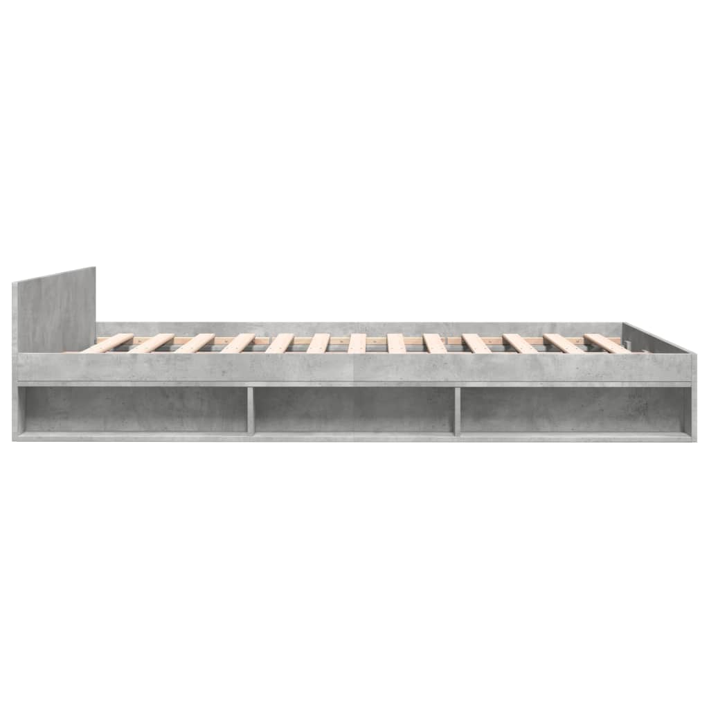 vidaXL Bed Frame with Drawers without Mattress Concrete Grey 140x200 cm