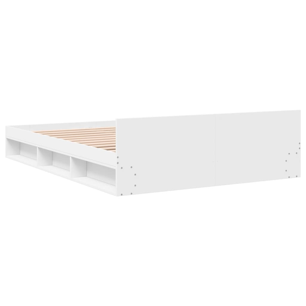 vidaXL Bed Frame with Drawers without Mattress White 140x190 cm