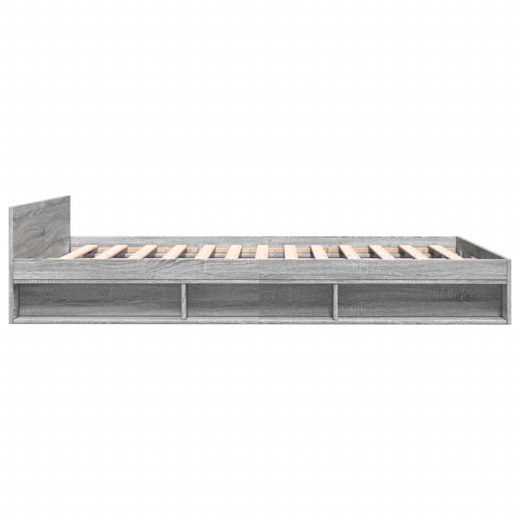 vidaXL Bed Frame with Drawers without Mattress Grey Sonoma 135x190 cm Double
