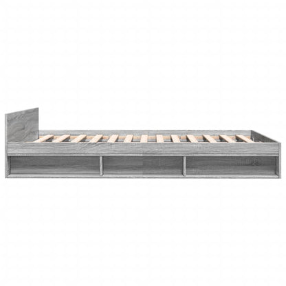vidaXL Bed Frame with Drawers without Mattress Grey Sonoma 135x190 cm Double