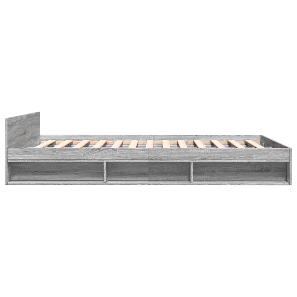 vidaXL Bed Frame with Drawers without Mattress Grey Sonoma 120x190 cm Small Double
