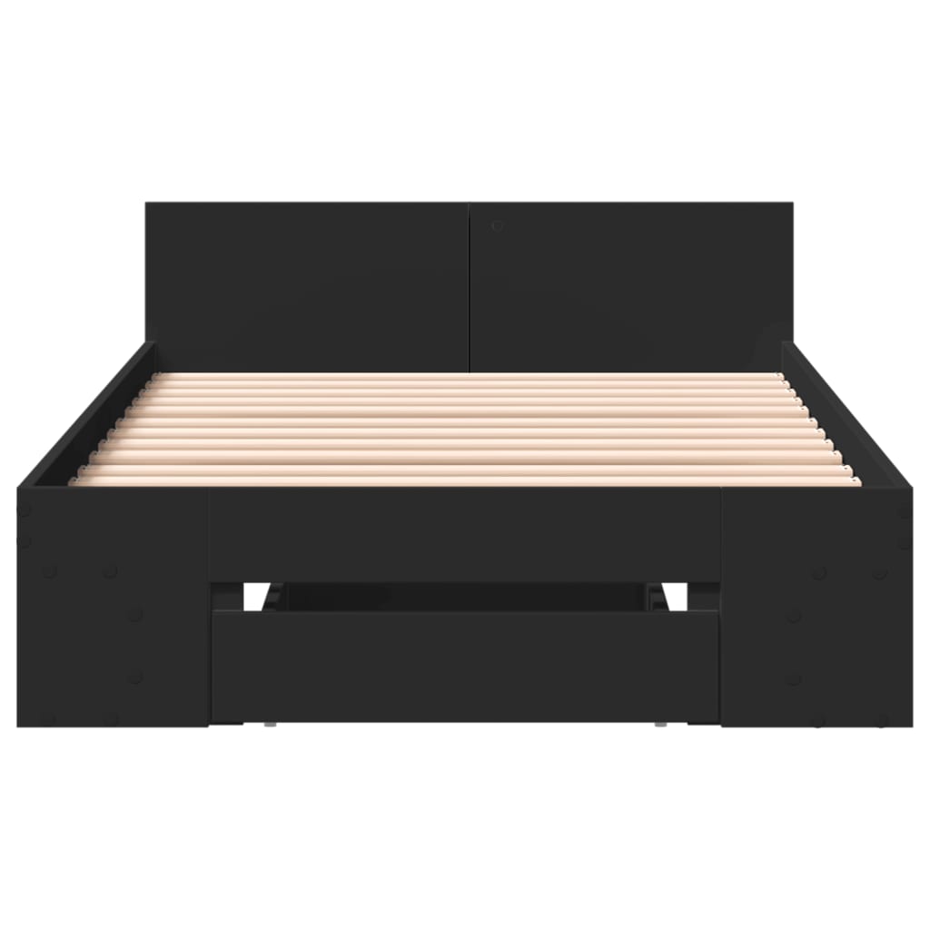vidaXL Bed Frame with Drawer without Mattress Black 90x190 cm Single