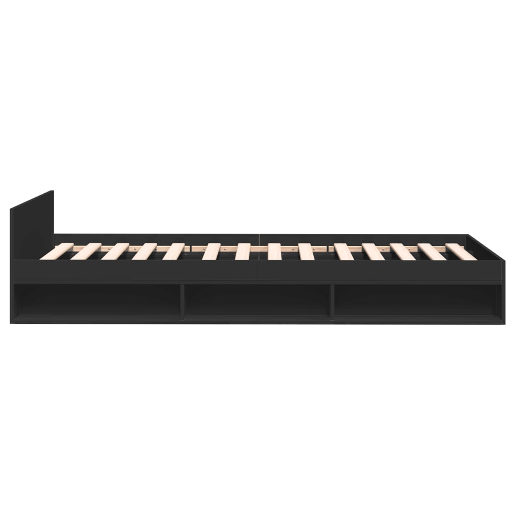 vidaXL Bed Frame with Drawer without Mattress Black 90x190 cm Single