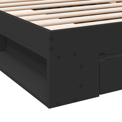vidaXL Bed Frame with Drawer without Mattress Black 90x190 cm Single