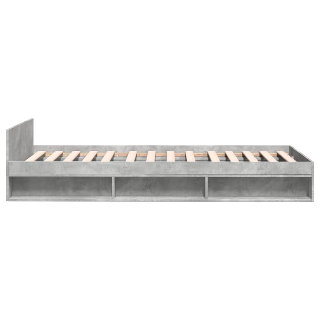 vidaXL Bed Frame with Drawer without Mattress Concrete Grey 90x190 cm Single
