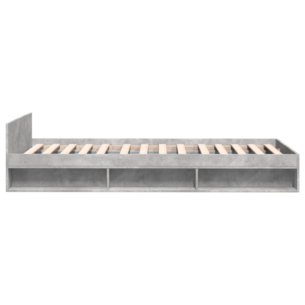 vidaXL Bed Frame with Drawer without Mattress Concrete Grey 100x200 cm