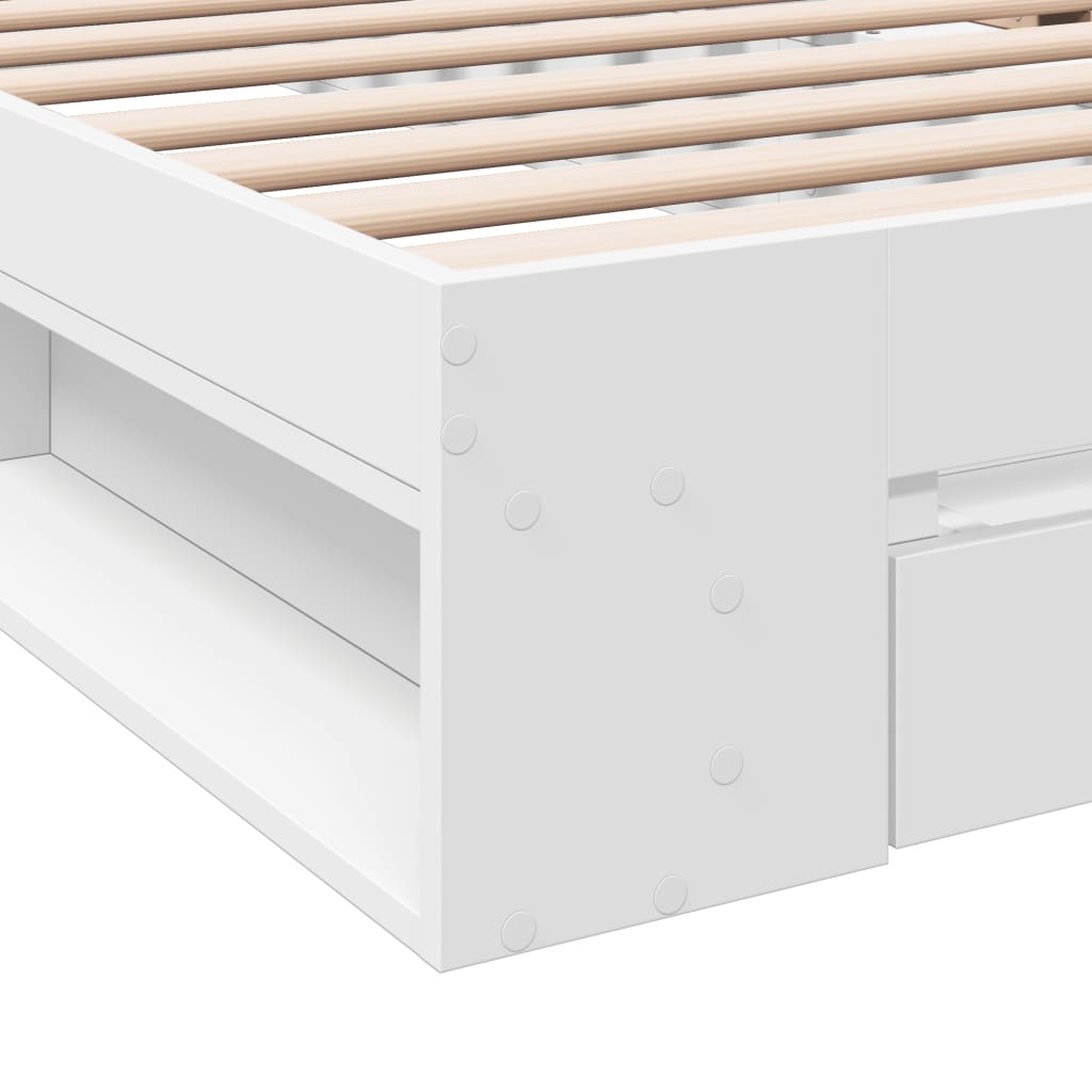 vidaXL Bed Frame with Drawer without Mattress White 90x200 cm