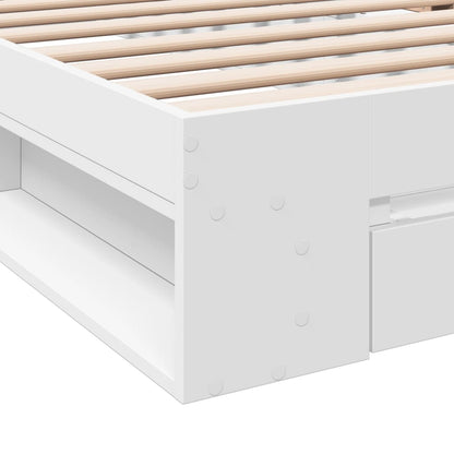 vidaXL Bed Frame with Drawer without Mattress White 75x190 cm Small Single