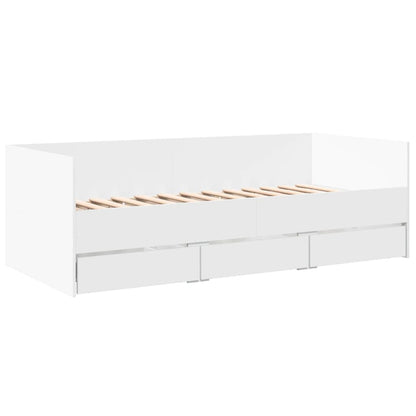 vidaXL Daybed with Drawers without Mattress White 100x200 cm