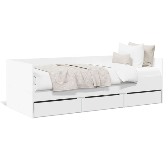 vidaXL Daybed | White | Engineered Wood | Single | Pull-Out | Daybed
