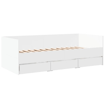 vidaXL Daybed with Drawers without Mattress White 90x200 cm
