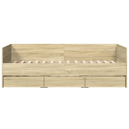 vidaXL Daybed with Drawers without Mattress Sonoma Oak 90x200 cm