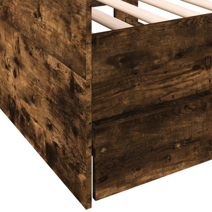 vidaXL Daybed with Drawers without Mattress Smoked Oak 90x200 cm