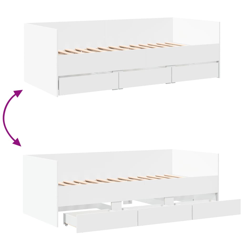 vidaXL Daybed | White | Engineered wood | Single
