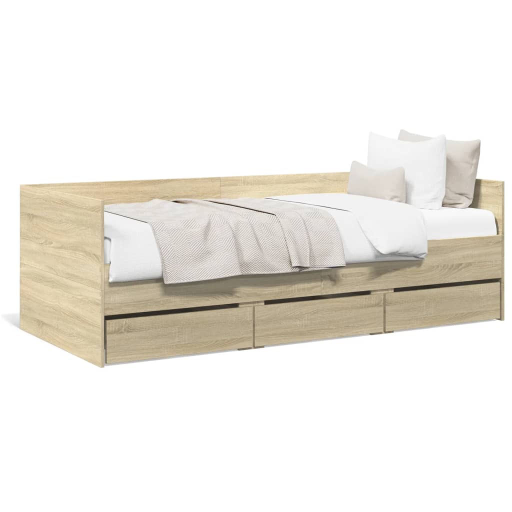 vidaXL Daybed | Sonoma Oak | Engineered wood | Single | Convertible