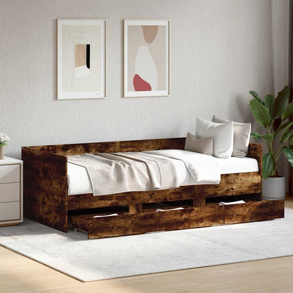 vidaXL Daybed | Smoked oak | Engineered wood | Single |  Convertible Sofa Bed