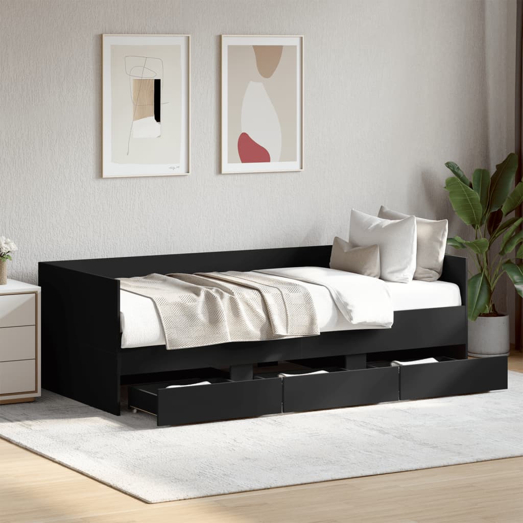 vidaXL Daybed | Black | Engineered wood | Small Single