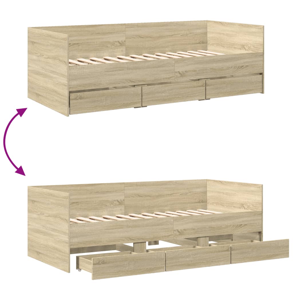 vidaXL Daybed | Sonoma Oak | Engineered Wood | Small Single