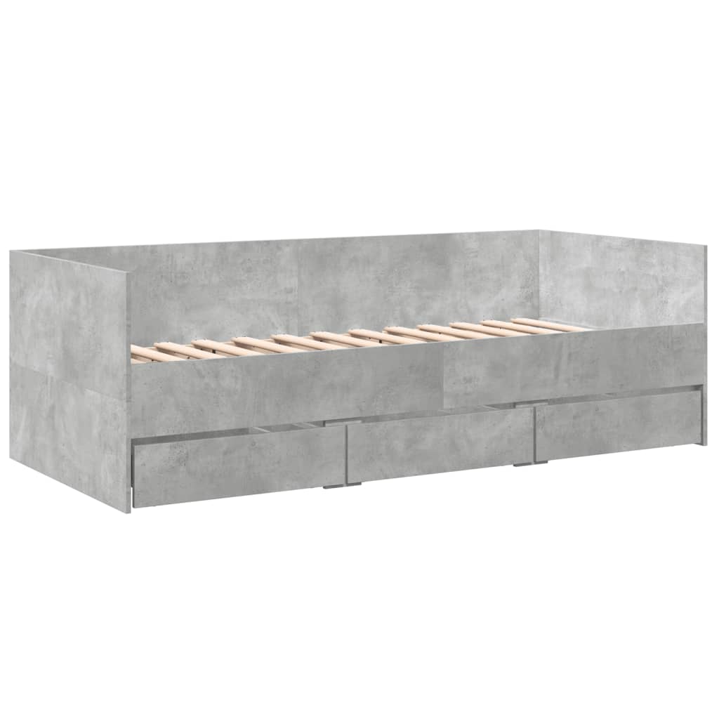 vidaXL Daybed | Concrete grey | Engineered wood | Small Single