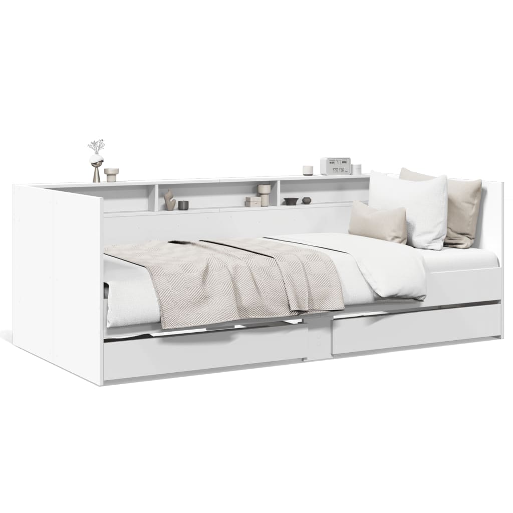 vidaXL Daybed | White | Engineered wood | 100x200 cm