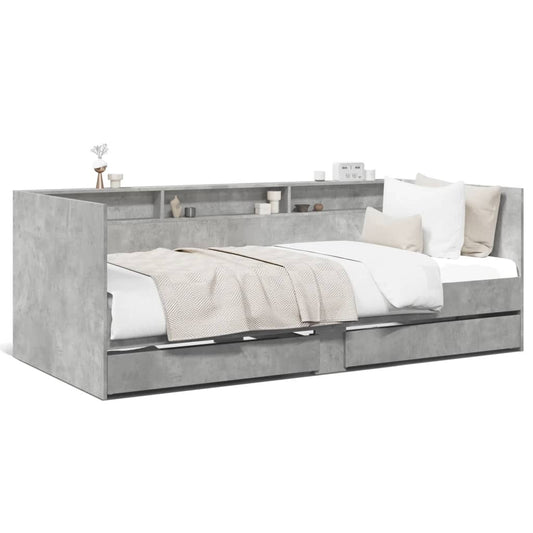 vidaXL Daybed | Concrete Grey | Engineered Wood | Single | Daybed | Rectangular