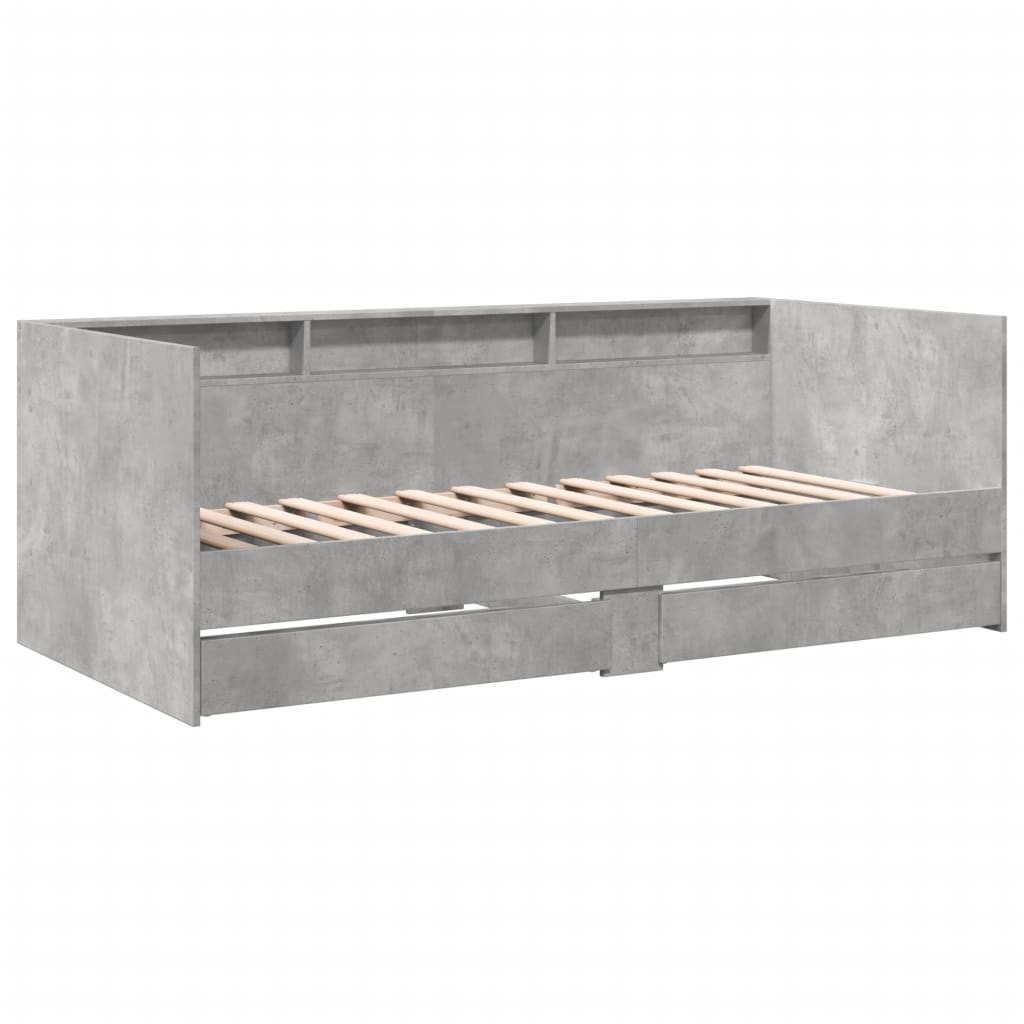 vidaXL Daybed | Concrete Grey | Engineered Wood | Single | Daybed | Rectangular
