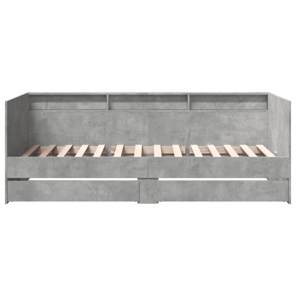 vidaXL Daybed | Concrete Grey | Engineered Wood | Single | Daybed | Rectangular
