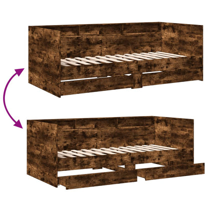 vidaXL Daybed | Smoked Oak | Engineered Wood | Single