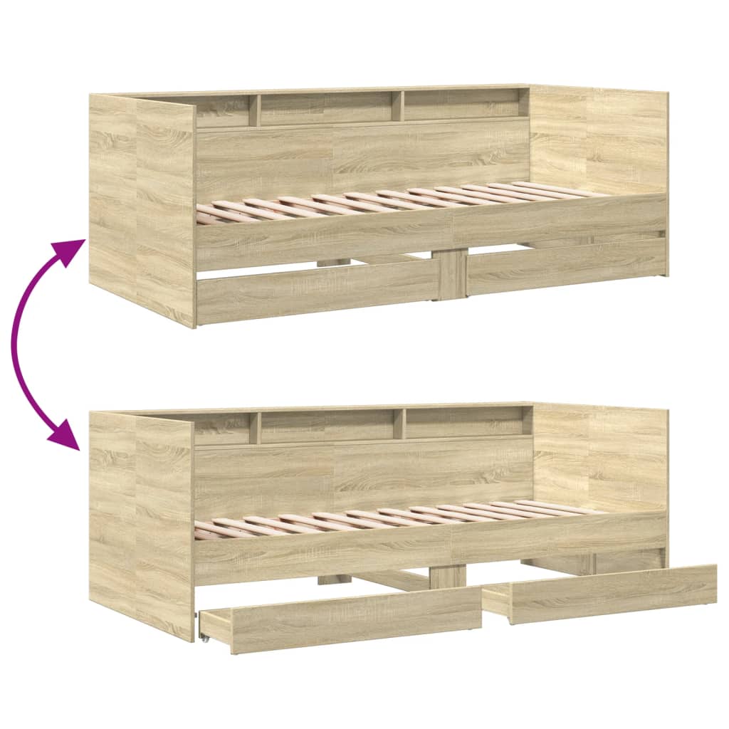 vidaXL Daybed | Sonoma Oak | Engineered Wood | 90 x 200 cm