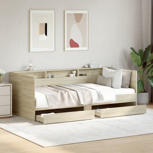 vidaXL Daybed | Sonoma Oak | Engineered Wood | 90 x 200 cm