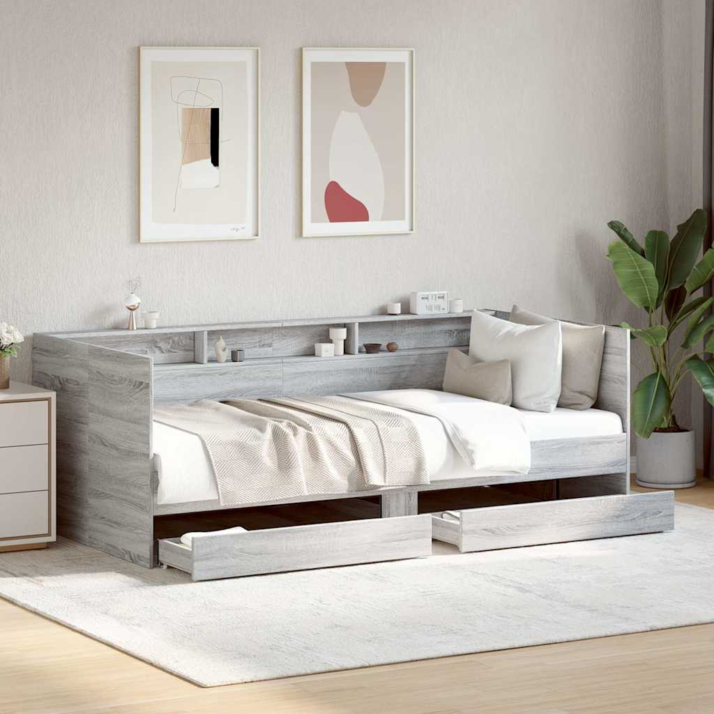 vidaXL Daybed | Grey Sonoma | Engineered wood | Single | Convertible | Daybed